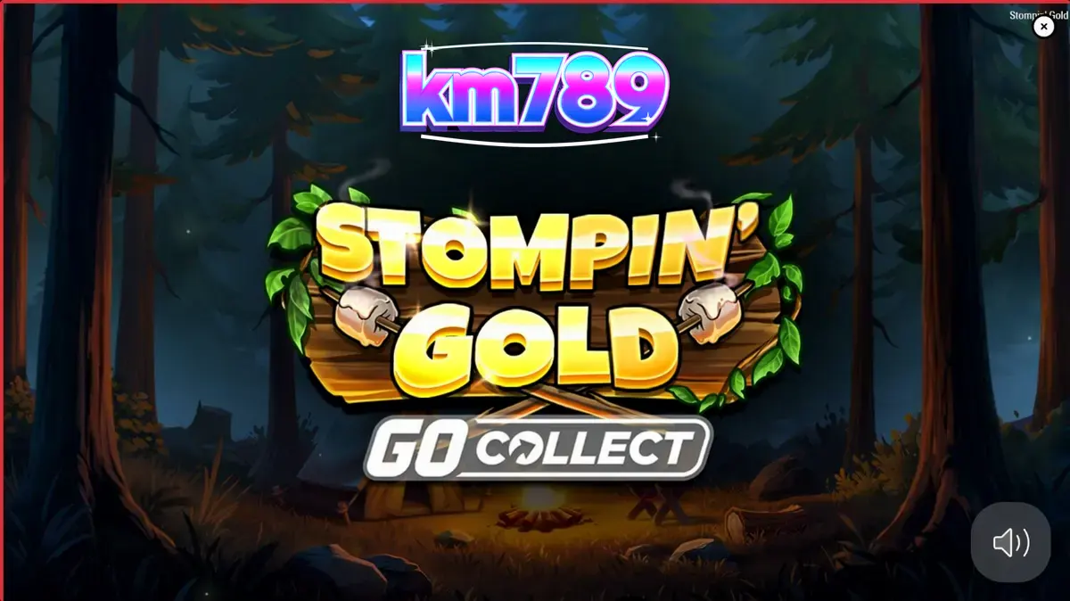 Pemandangan hutan petualangan dalam slot Stompin’ Gold GO Collect dengan karakter Jack Tracker dan yeti.